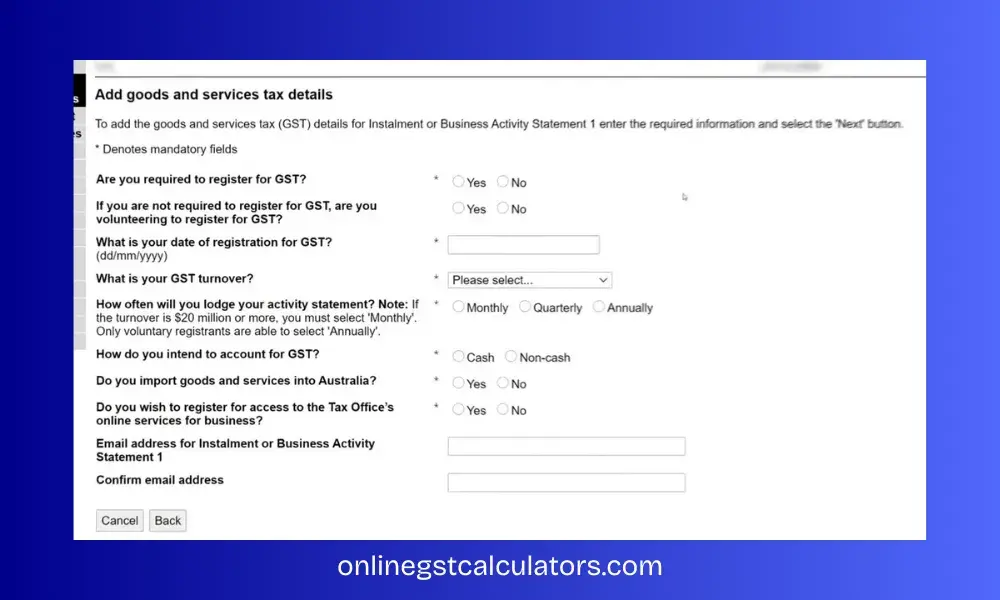 GST REGISTRATION AUSTRALIA STEP SEVEN